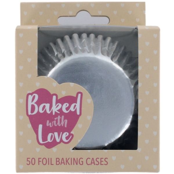 Cupcake Baking Cases - Foil Silver